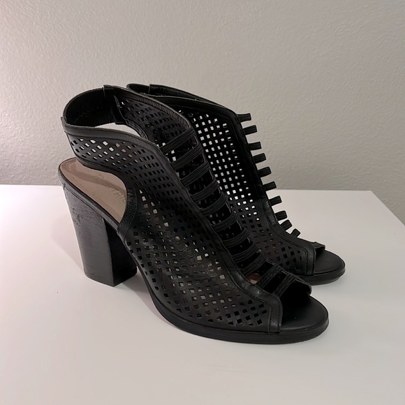 Black Perforated Booties Size 6.5 - Picture 1 of 4